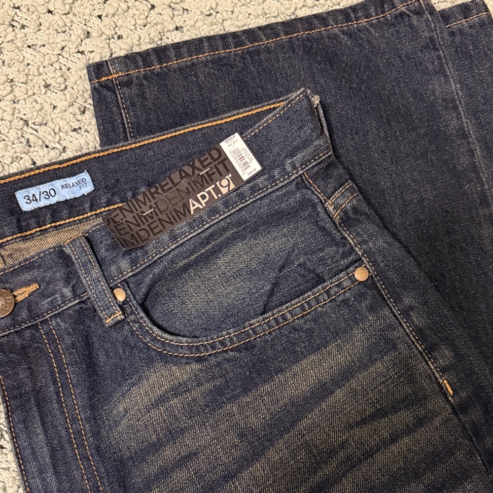 Apt. 9 Men's Dark Blue Relaxed Jeans